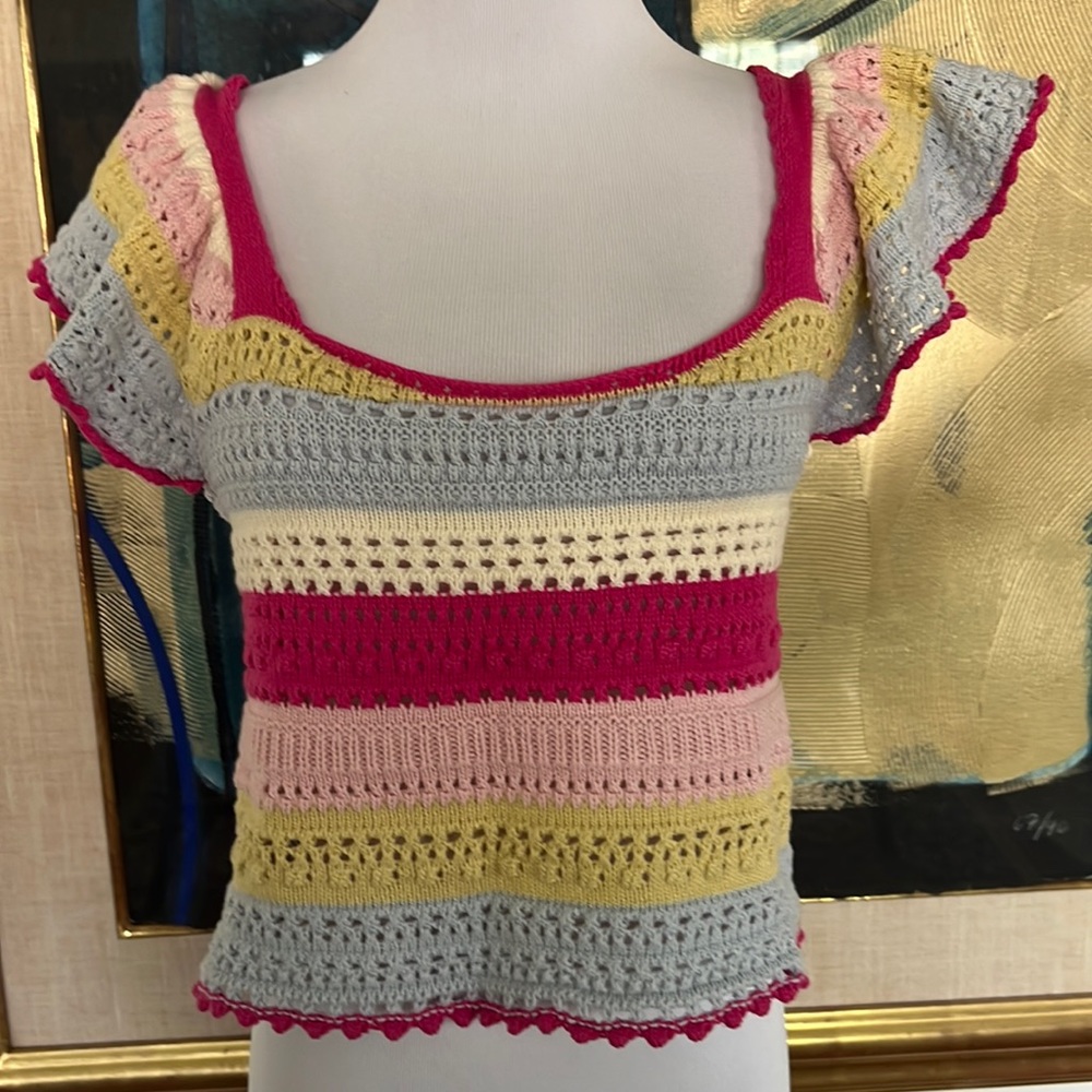 Sincerely Jules crocheted square neck top